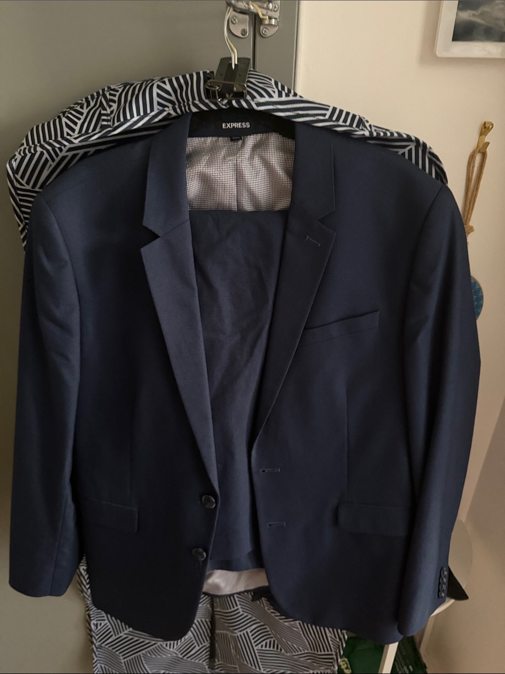 Express Men's Navy Single-Breasted Blazer and suit pants
